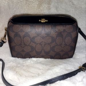 Coach Signature Brown/Black Crossbody Purse
